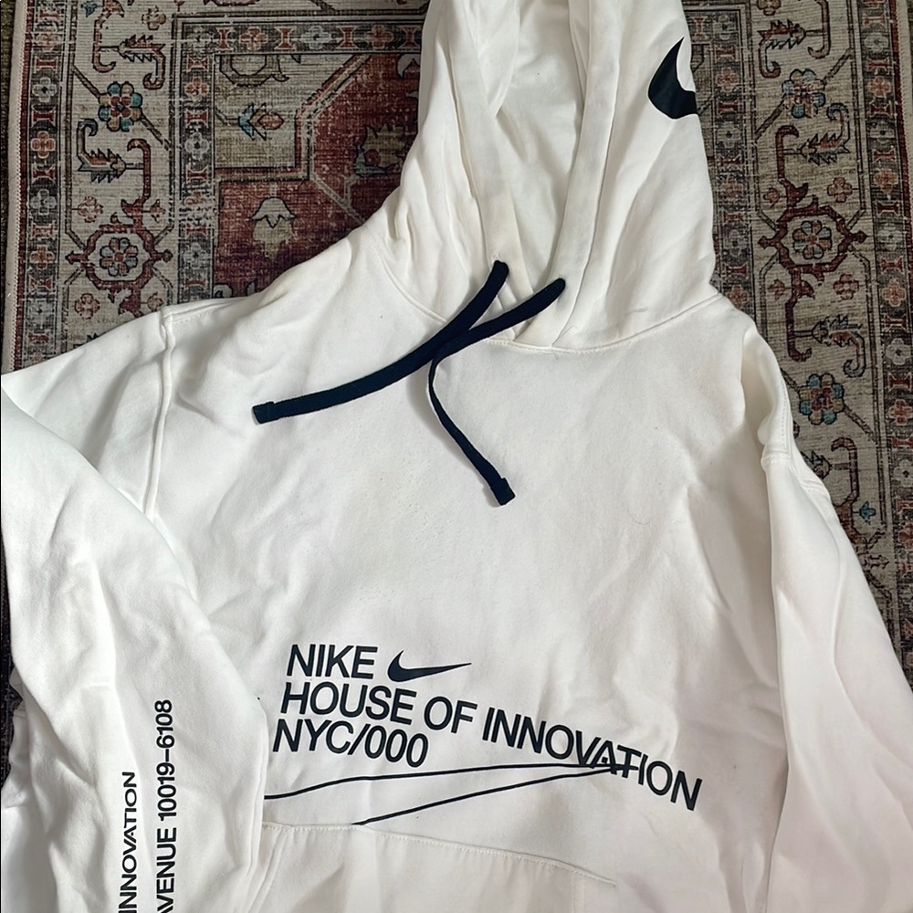 Nike White Hoodie with Black Accents